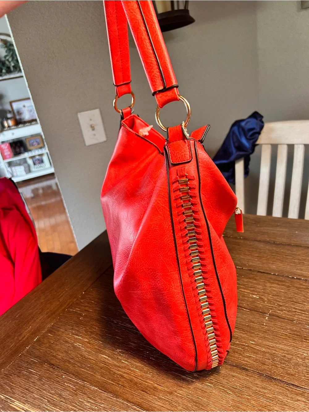 NWOT red purse with gold hardware 14x12